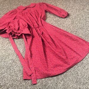 VTG HANDMADE MUMU DRESS RED & WHITE SIZE XS
